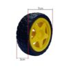65mm BO Motor Wheel with Rubber Tire for DC Motors