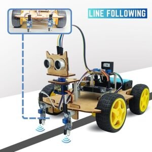 Obstacle Avoiding Line Follower Robotics Kit