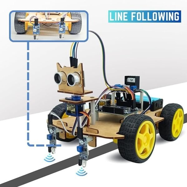 Obstacle Avoiding Line Follower Robotics Kit