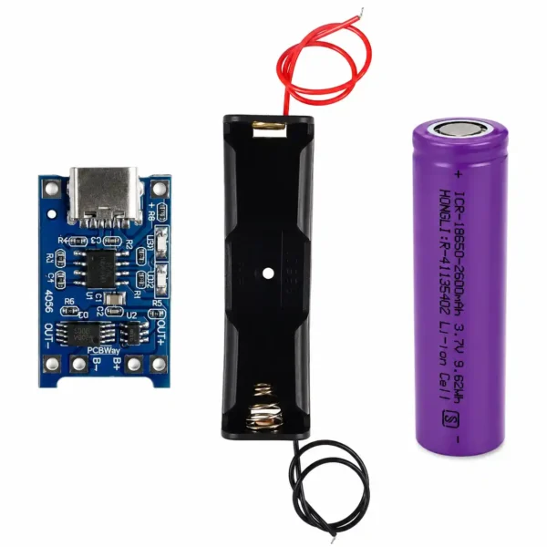 3.7V 18650 Li Ion Battery TP4056 Battery Holder Combo 3.7V 18650 Li Ion Battery TP4056 Battery Holder Combo