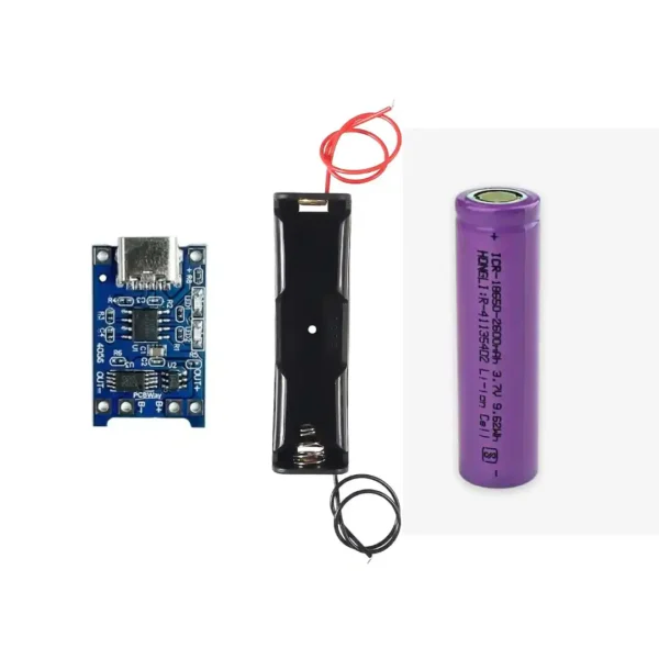 18650 3.7v battery charge kit_2 3.7V 18650 Li Ion Battery TP4056 Battery Holder Combo