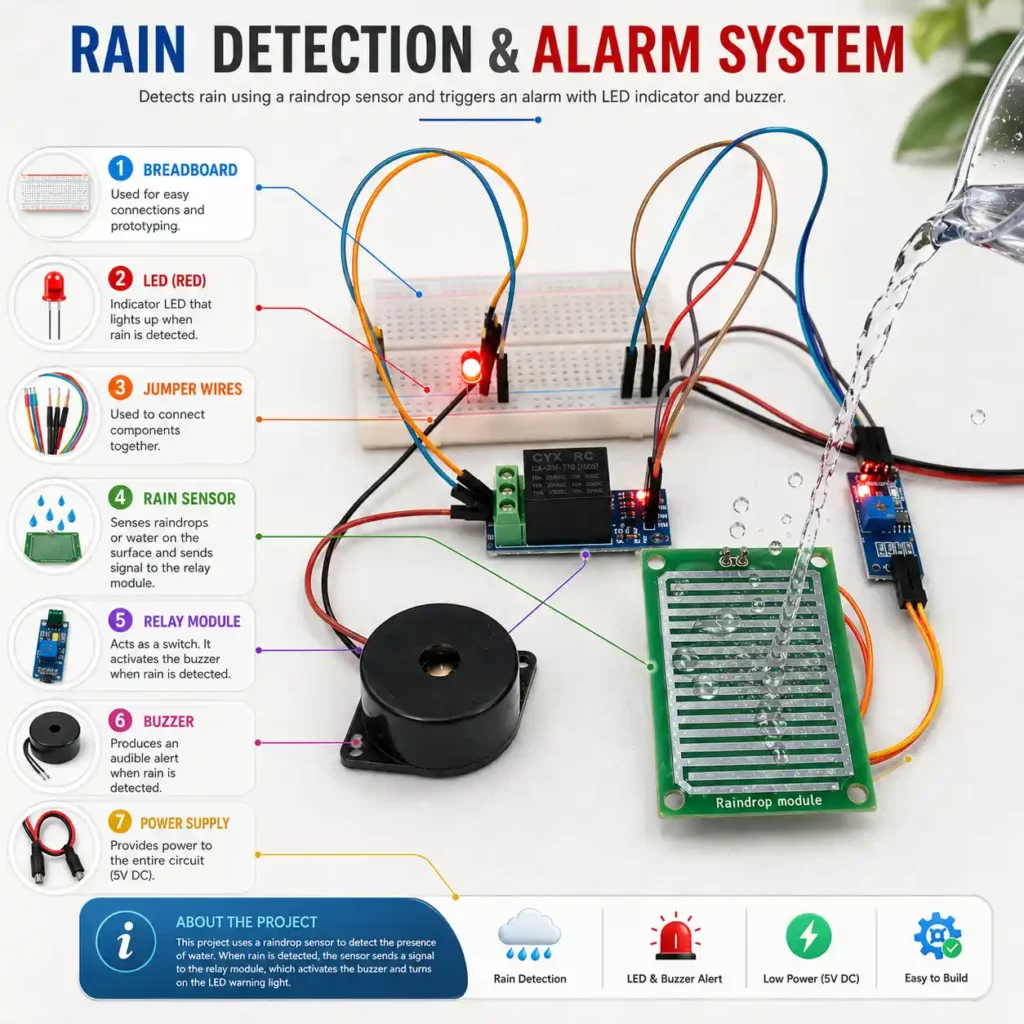 Smart Irrigation System Science project Automatic Rain ElectroComps Detection and Alarm System School Science Project Kit