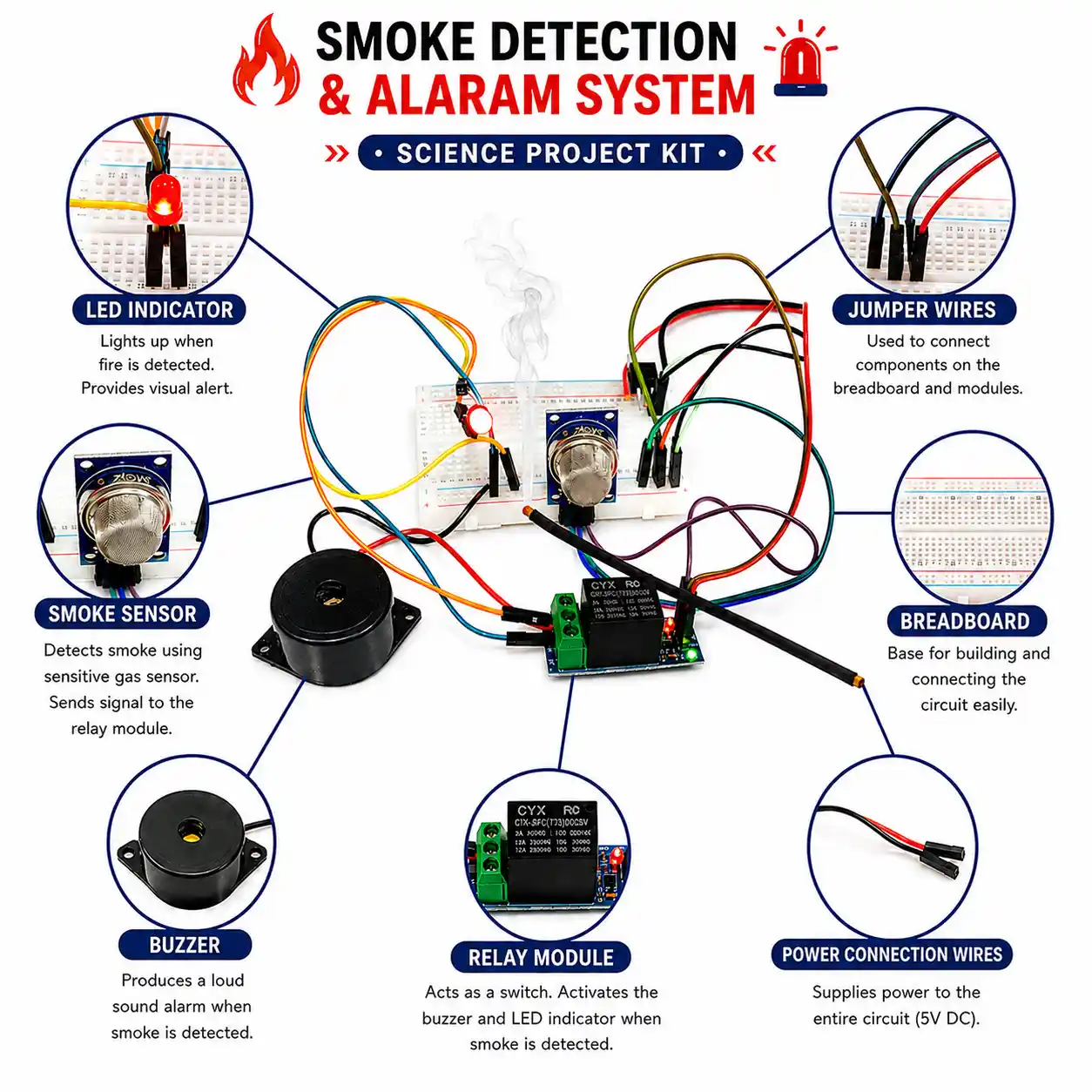 Automatic Smoke Detection and Alarm System School Science Project