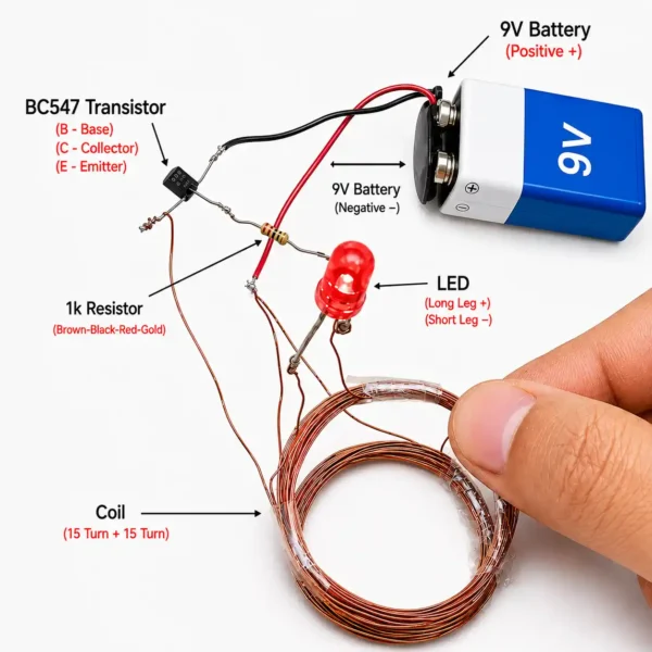 Wireless Power Transmitter School Science Project with Tesla Concept Wireless Power Transmitter School Science Project with Tesla Concept